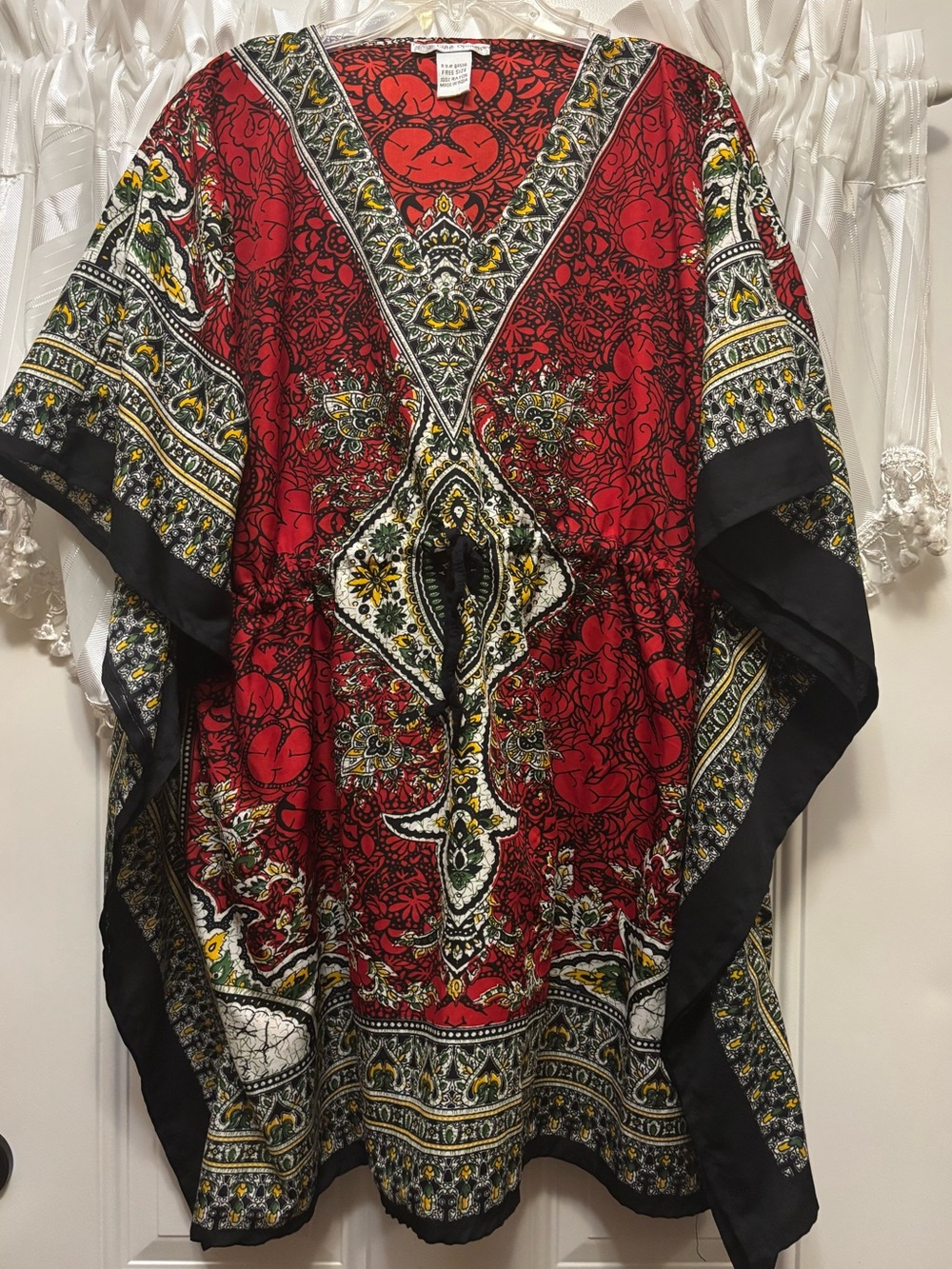 Cute Options Free Size Bohemian Kaftan Tunic Cover-Up